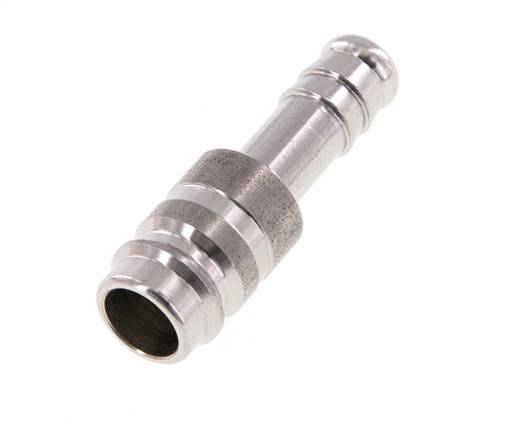 RVS DN 10 Luchtkoppeling Insteeknippel 10 mm Slangpilaar Double Shut-Off