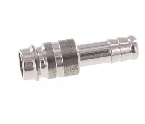 RVS DN 10 Luchtkoppeling Insteeknippel 10 mm Slangpilaar Double Shut-Off