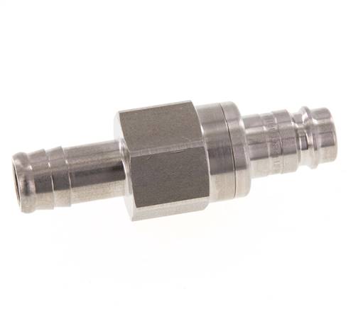 RVS DN 10 Luchtkoppeling Insteeknippel 13 mm Slangpilaar Double Shut-Off