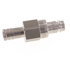 RVS DN 10 Luchtkoppeling Insteeknippel 13 mm Slangpilaar Double Shut-Off