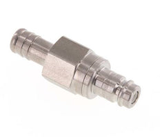 RVS DN 10 Luchtkoppeling Insteeknippel 13 mm Slangpilaar Double Shut-Off