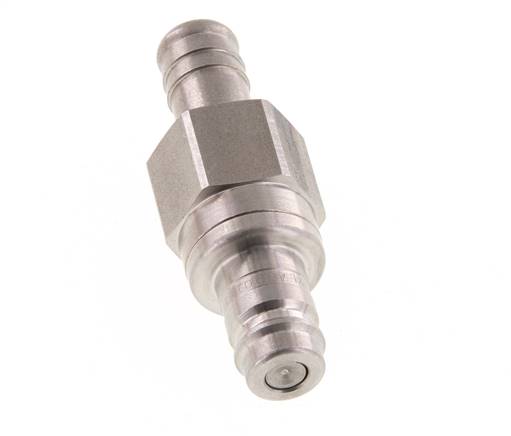 RVS DN 10 Luchtkoppeling Insteeknippel 13 mm Slangpilaar Double Shut-Off