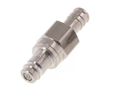 RVS DN 10 Luchtkoppeling Insteeknippel 13 mm Slangpilaar Double Shut-Off