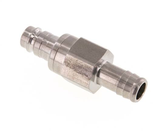 RVS DN 10 Luchtkoppeling Insteeknippel 13 mm Slangpilaar Double Shut-Off