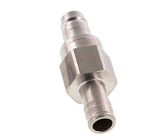 RVS DN 10 Luchtkoppeling Insteeknippel 13 mm Slangpilaar Double Shut-Off
