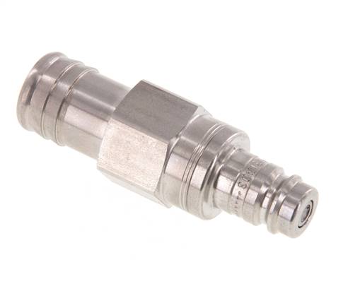 RVS DN 10 Luchtkoppeling Insteeknippel 19 mm Slangpilaar Double Shut-Off