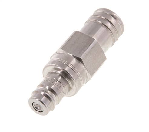 RVS DN 10 Luchtkoppeling Insteeknippel 19 mm Slangpilaar Double Shut-Off