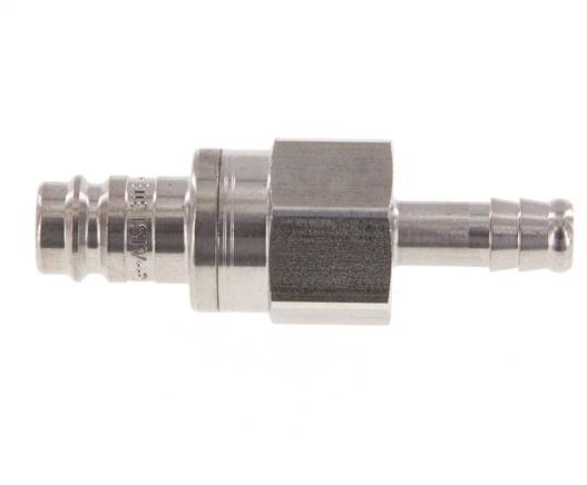 RVS DN 10 Luchtkoppeling Insteeknippel 9 mm Slangpilaar Double Shut-Off