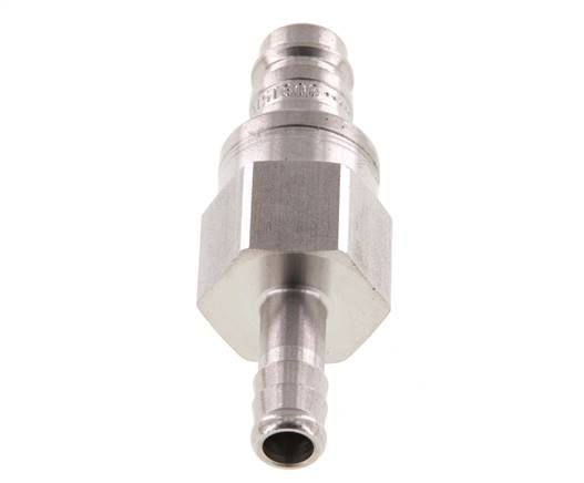 RVS DN 10 Luchtkoppeling Insteeknippel 9 mm Slangpilaar Double Shut-Off