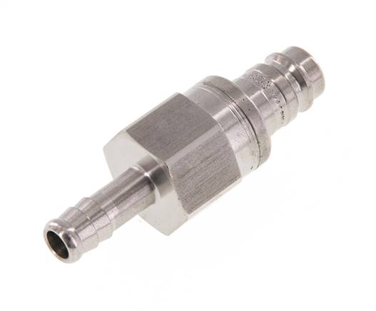 RVS DN 10 Luchtkoppeling Insteeknippel 9 mm Slangpilaar Double Shut-Off