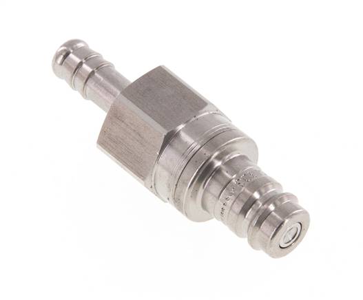 RVS DN 10 Luchtkoppeling Insteeknippel 9 mm Slangpilaar Double Shut-Off