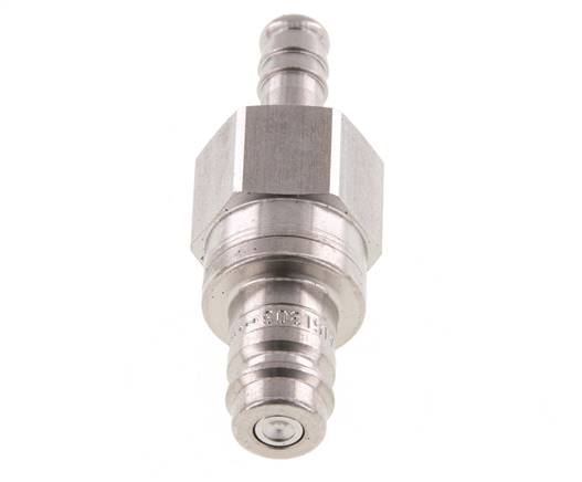 RVS DN 10 Luchtkoppeling Insteeknippel 9 mm Slangpilaar Double Shut-Off