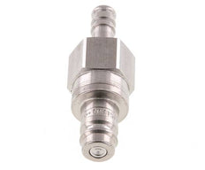 RVS DN 10 Luchtkoppeling Insteeknippel 9 mm Slangpilaar Double Shut-Off