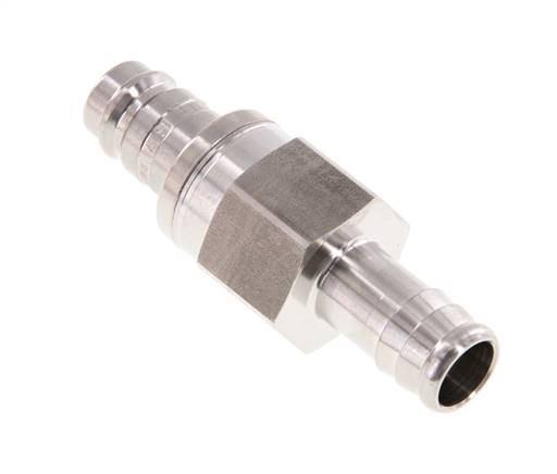 RVS 316L DN 10 Luchtkoppeling Insteeknippel 13 mm Slangpilaar Double Shut-Off