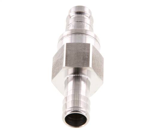 RVS 316L DN 10 Luchtkoppeling Insteeknippel 13 mm Slangpilaar Double Shut-Off