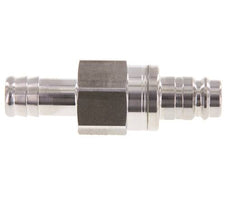 RVS 316L DN 10 Luchtkoppeling Insteeknippel 13 mm Slangpilaar Double Shut-Off