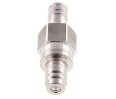 RVS 316L DN 10 Luchtkoppeling Insteeknippel 13 mm Slangpilaar Double Shut-Off