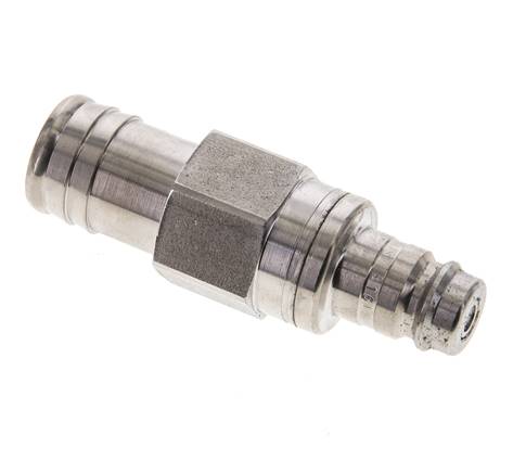 RVS 316L DN 10 Luchtkoppeling Insteeknippel 19 mm Slangpilaar Double Shut-Off