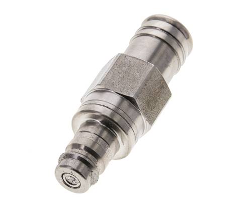 RVS 316L DN 10 Luchtkoppeling Insteeknippel 19 mm Slangpilaar Double Shut-Off