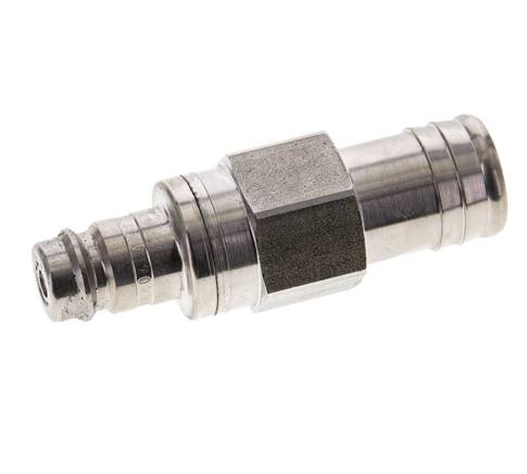 RVS 316L DN 10 Luchtkoppeling Insteeknippel 19 mm Slangpilaar Double Shut-Off