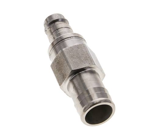 RVS 316L DN 10 Luchtkoppeling Insteeknippel 19 mm Slangpilaar Double Shut-Off