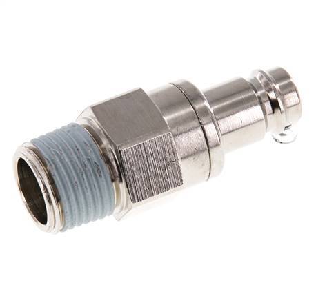 Vernikkeld Messing DN 10 Luchtkoppeling Insteeknippel R 1/2 inch Buitendraad Double Shut-Off