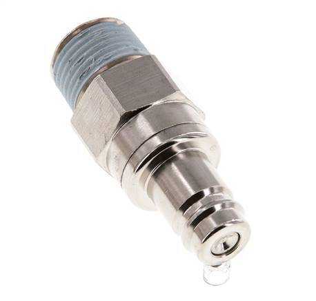 Vernikkeld Messing DN 10 Luchtkoppeling Insteeknippel R 1/2 inch Buitendraad Double Shut-Off