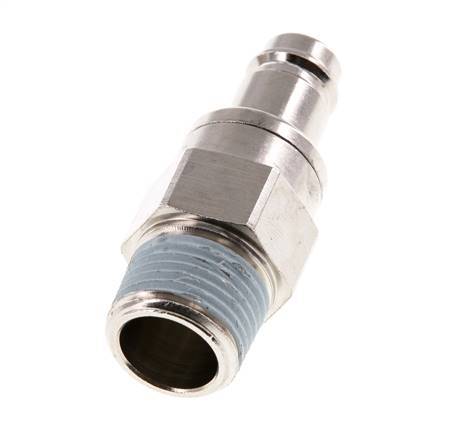 Vernikkeld Messing DN 10 Luchtkoppeling Insteeknippel R 1/2 inch Buitendraad Double Shut-Off