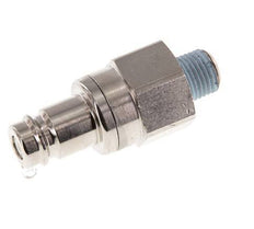 Nickel-plated Brass DN 10 Air Coupling Plug R 1/4 inch Male Double Shut-Off