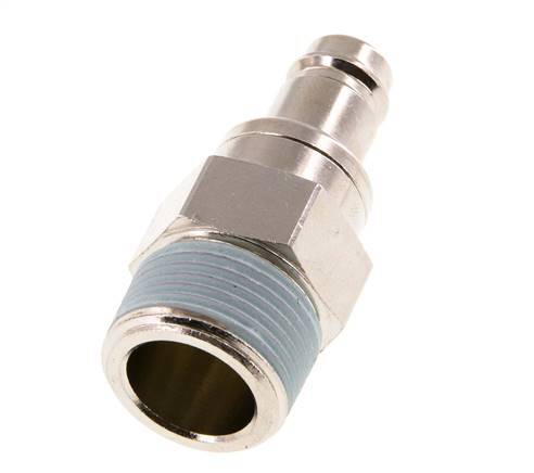 Vernikkeld Messing DN 10 Luchtkoppeling Insteeknippel R 3/4 inch Buitendraad Double Shut-Off