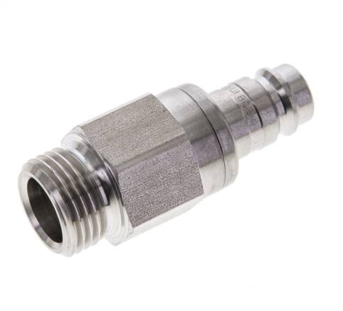 RVS DN 10 Luchtkoppeling Insteeknippel G 1/2 inch Buitendraad Double Shut-Off