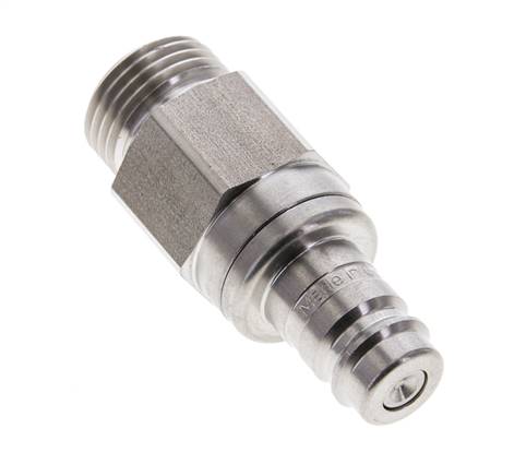 RVS DN 10 Luchtkoppeling Insteeknippel G 1/2 inch Buitendraad Double Shut-Off