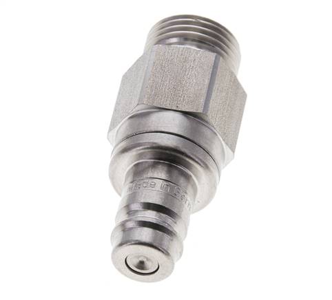 RVS DN 10 Luchtkoppeling Insteeknippel G 1/2 inch Buitendraad Double Shut-Off
