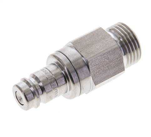 RVS DN 10 Luchtkoppeling Insteeknippel G 1/2 inch Buitendraad Double Shut-Off