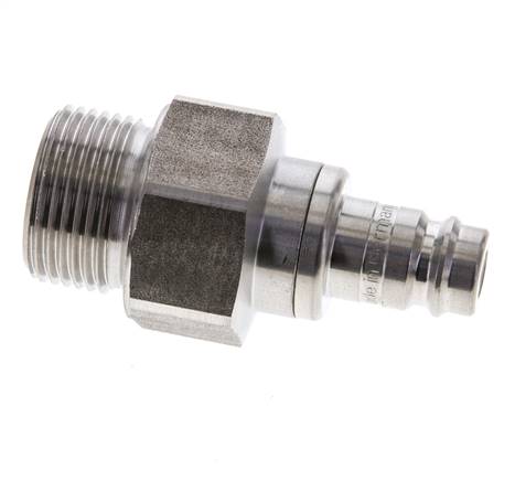 RVS DN 10 Luchtkoppeling Insteeknippel G 3/4 inch Buitendraad Double Shut-Off