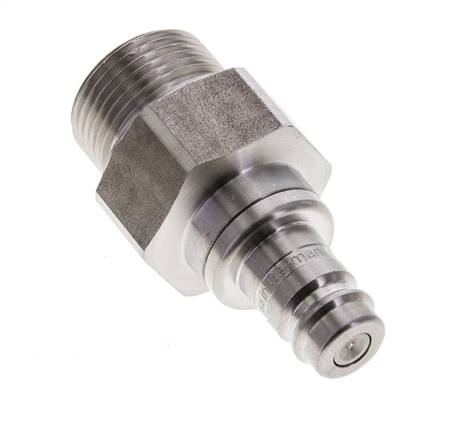 RVS DN 10 Luchtkoppeling Insteeknippel G 3/4 inch Buitendraad Double Shut-Off