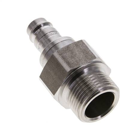 RVS DN 10 Luchtkoppeling Insteeknippel G 3/4 inch Buitendraad Double Shut-Off