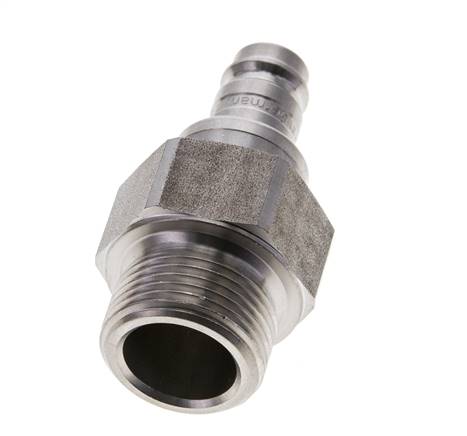 RVS DN 10 Luchtkoppeling Insteeknippel G 3/4 inch Buitendraad Double Shut-Off