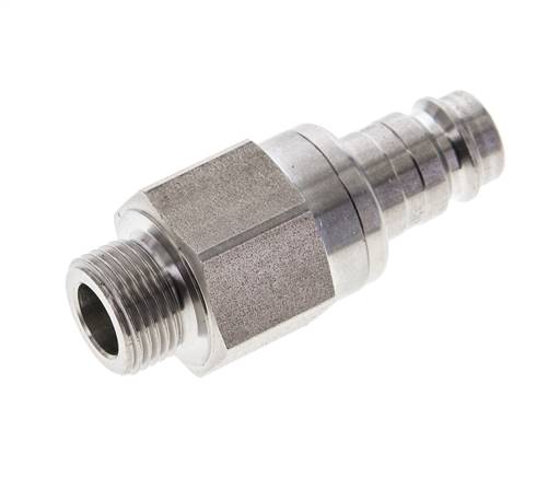 RVS DN 10 Luchtkoppeling Insteeknippel G 3/8 inch Buitendraad Double Shut-Off