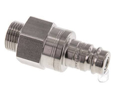 RVS DN 10 Luchtkoppeling Insteeknippel G 3/8 inch Buitendraad Double Shut-Off