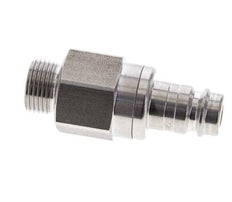 RVS DN 10 Luchtkoppeling Insteeknippel G 3/8 inch Buitendraad Double Shut-Off