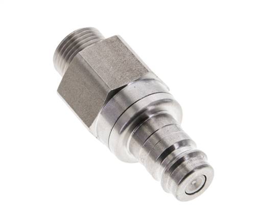 RVS DN 10 Luchtkoppeling Insteeknippel G 3/8 inch Buitendraad Double Shut-Off