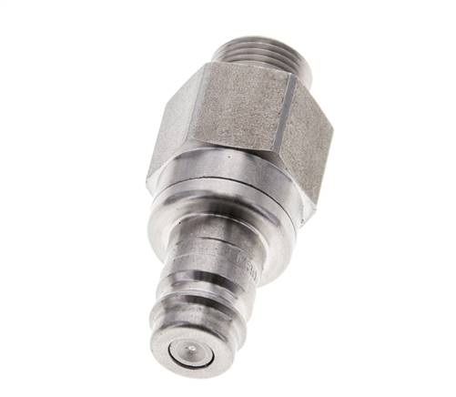 RVS DN 10 Luchtkoppeling Insteeknippel G 3/8 inch Buitendraad Double Shut-Off
