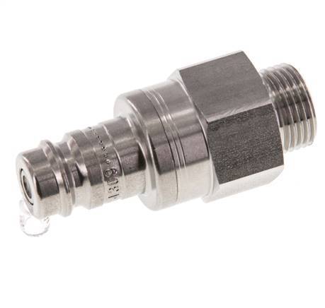 RVS DN 10 Luchtkoppeling Insteeknippel G 3/8 inch Buitendraad Double Shut-Off