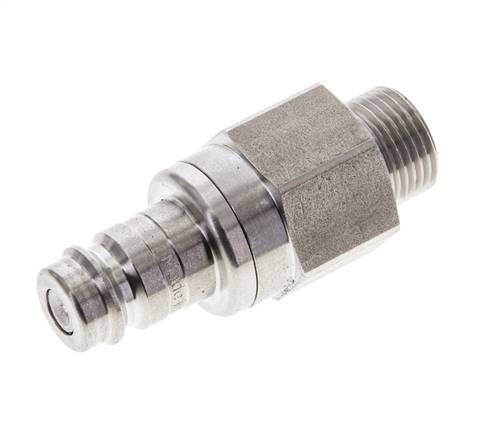 RVS DN 10 Luchtkoppeling Insteeknippel G 3/8 inch Buitendraad Double Shut-Off