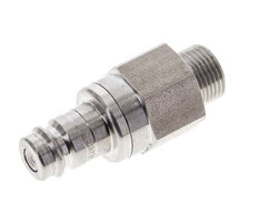 RVS DN 10 Luchtkoppeling Insteeknippel G 3/8 inch Buitendraad Double Shut-Off