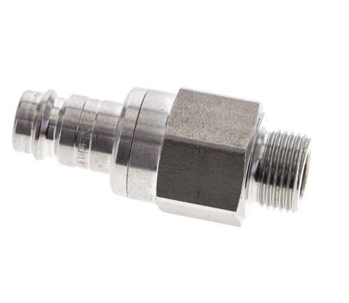 RVS DN 10 Luchtkoppeling Insteeknippel G 3/8 inch Buitendraad Double Shut-Off