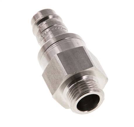 RVS DN 10 Luchtkoppeling Insteeknippel G 3/8 inch Buitendraad Double Shut-Off