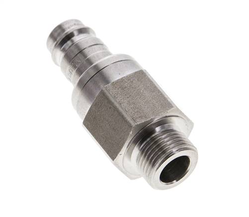 RVS DN 10 Luchtkoppeling Insteeknippel G 3/8 inch Buitendraad Double Shut-Off