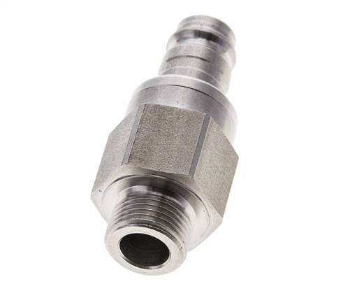 RVS DN 10 Luchtkoppeling Insteeknippel G 3/8 inch Buitendraad Double Shut-Off